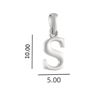 Alphabet Silver Chain Pendant (92.5% purity) for kids upto 4 years by (Snake Chain: 12 Inches)