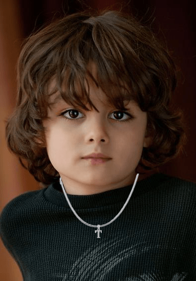 Sterling silver T alphabet chain pendant for kids snake chain 12 inches by Akshat Sapphire 92.5 Silver KDPSS12-T-8042