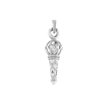 God Hanuman Silver Bajrang Bali Gada Chain Pendant (92.5% purity) by Bajrangbali Chain Pendant for kids (Snake Chain: 15 Inches)