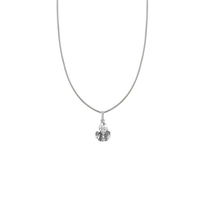 God Shirdi Sai Baba Silver Chain Pendant by Sai baba Chain Pendant for Kids (Snake Chain: 15 Inches)