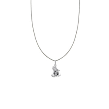 God Ganesh Silver Chain Pendant  (92.5% purity) by Akshat Sapphire Ganapathy Chain Pendant for Kids (Snake Chain: 15 Inches)