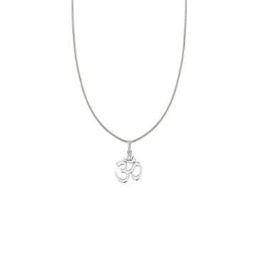 Silver Spiritual OM Chain Pendant by Akshat Sapphire Om Chain Pendant for Kids  (Snake Chain: 15 Inches)
