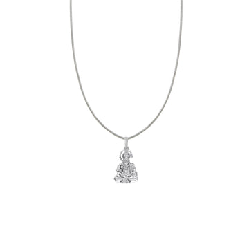 God Hanuman Bajrang Bali Silver Chain Pendant  (92.5% purity) by Akshat Sapphire Bajrangbali Chain Pendant for kids (Snake Chain: 15 Inches)