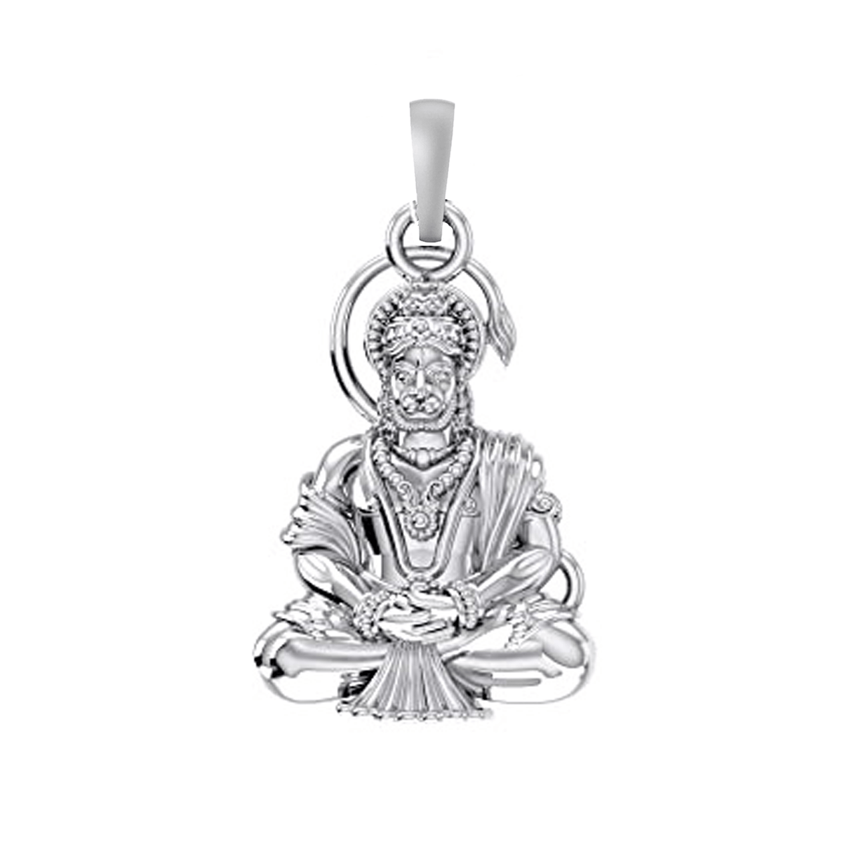 God Hanuman Pendant with Kids snake chain 15 inches for Kids by Akshat Sapphire Sterling Silver 92.5% Purity kdpss15-7150