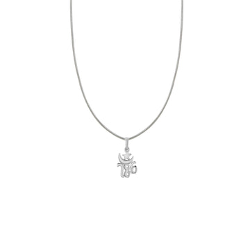 Silver religious and lucky 786 Chain Pendant (92.5% purity) by Akshat Sapphire lucky 786 Chain Pendant  for Kids (Snake Chain: 15 Inches)