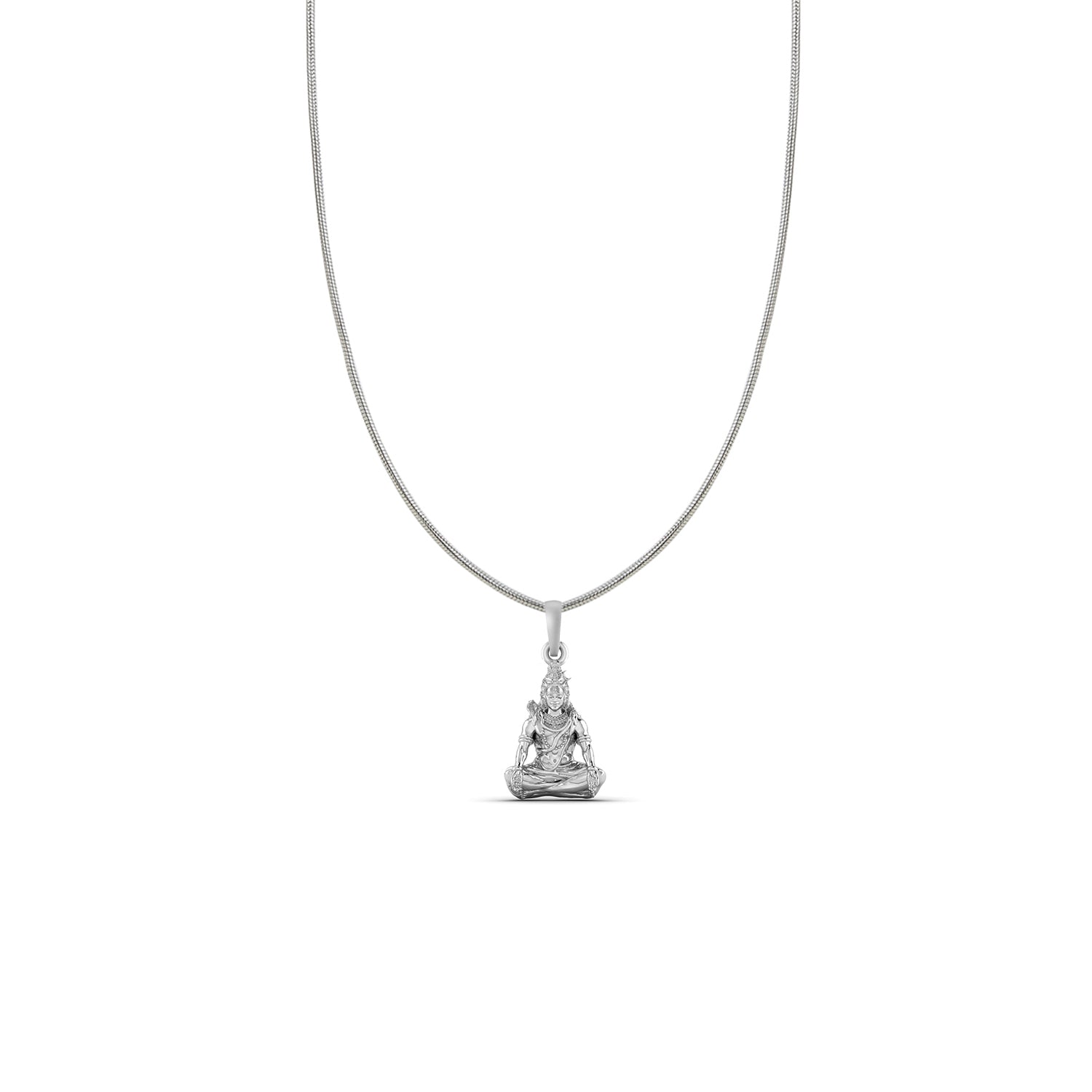 God Shiva Silver Chain Pendant(92.5% purity) by Akshat Sapphire Shiva Chain Pendant for Kids & Woman (Snake Chain: 15 Inches)