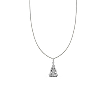 God Shiva Silver Chain Pendant(92.5% purity) by Akshat Sapphire Shiva Chain Pendant for Kids & Woman (Snake Chain: 15 Inches)