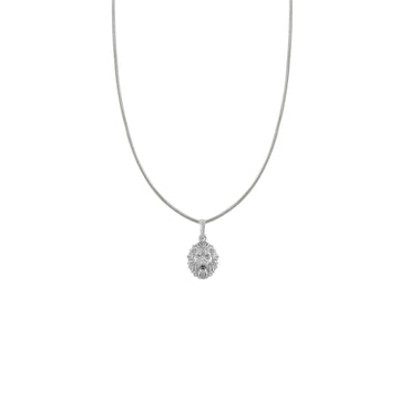 God  Vishnu Narsimha Silver Chain Pendant (92.5% purity) by Akshat Sapphire Vishnu Narsimha for Kids  (Snake Chain: 15 Inches)
