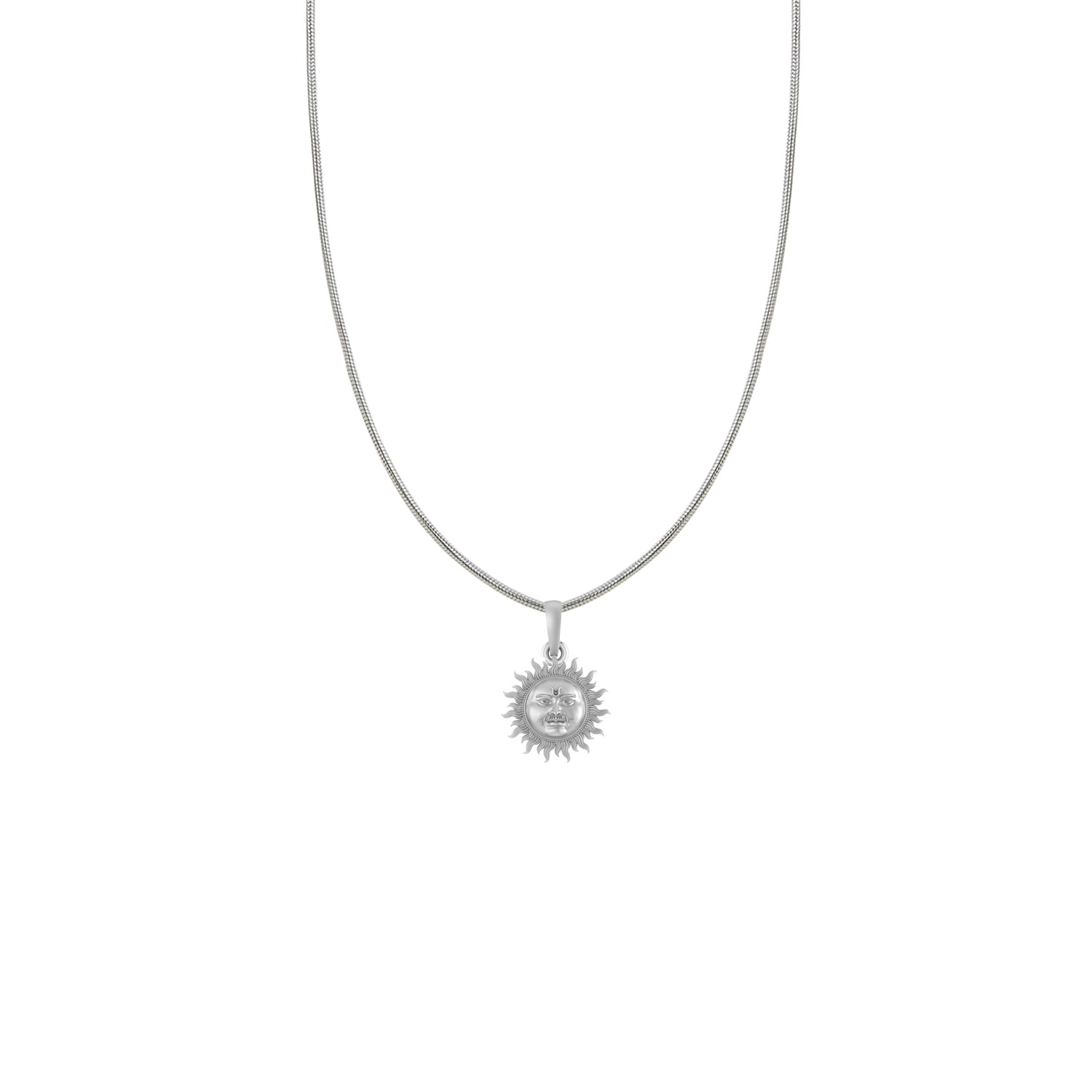 Silver Divine God Sun Chain Pendant(92.5% purity) by Akshat Sapphire Lord Surya Chain Pendant for Kids (Snake Chain: 15 Inches)