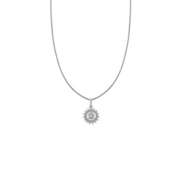 Silver Divine God Sun Chain Pendant(92.5% purity) by Akshat Sapphire Lord Surya Chain Pendant for Kids (Snake Chain: 15 Inches)