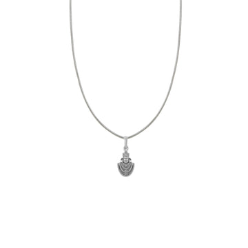 God Baba Khatu Shyam Silver Chain Pendant (92.5% purity) by Akshat Sapphire Baba Khatu Shyam Chain Pendant  for Kids (Snake Chain: 15 Inches)