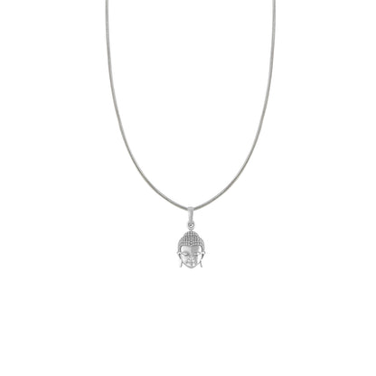 God Gautam Buddha Silver Chain Pendant by Akshat Sapphire Gautam Buddha Chain Pendant for Kids (Snake Chains: 15 Inches)