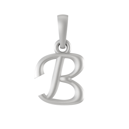 Alphabet Silver Chain Pendant (92.5% purity) for kids by (Snake Chain: 15 Inches)