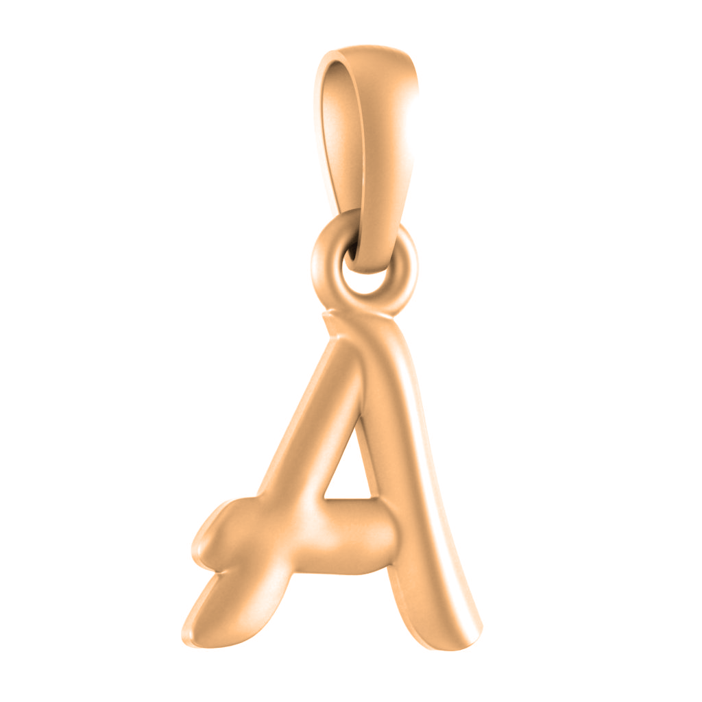 Alphabet A Pendant for Kids by Akshat Sapphire 22CT Gold Plated Silver 92.5 Purity KD_A_8023_Gold