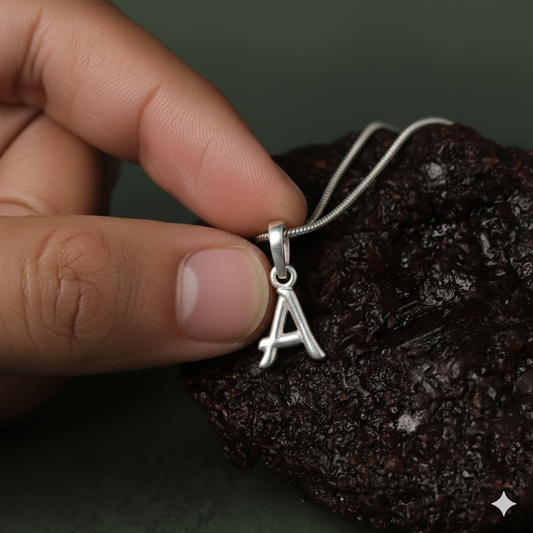 92.5% Pure Sterling Silver Precious Name Alphabet Pendant For Kids And Girls