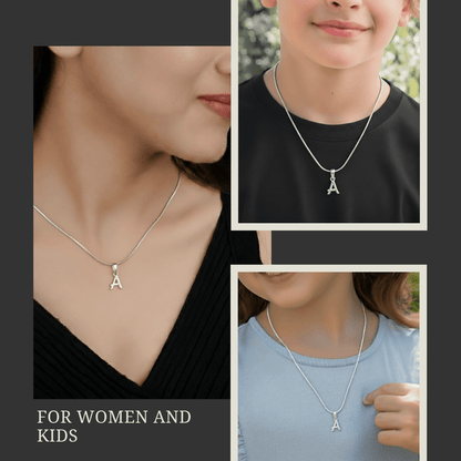 Alphabet A Pendant for Kids by Akshat Sapphire 92.5 Silver KD_A_8023