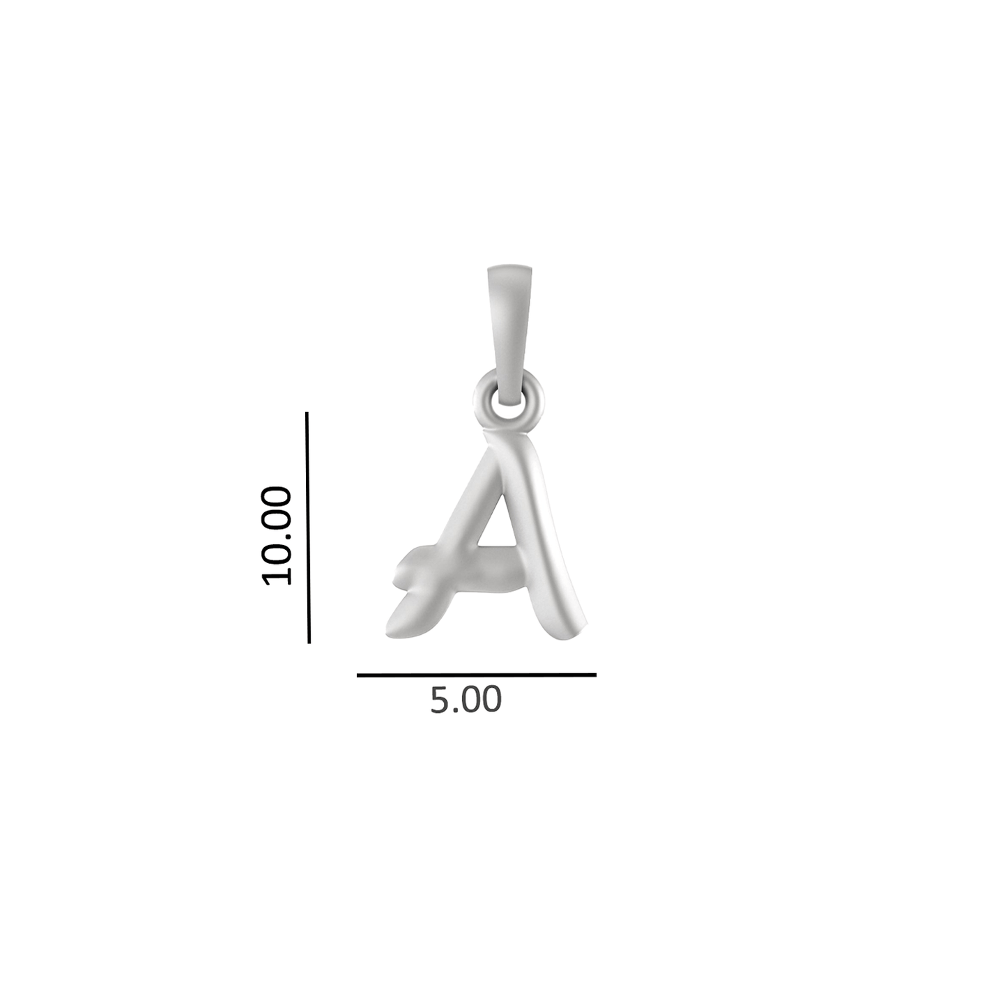 Alphabet A Pendant for Kids by Akshat Sapphire 92.5 Silver KD_A_8023