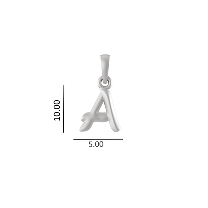 Alphabet A Pendant for Kids by Akshat Sapphire 92.5 Silver KD_A_8023