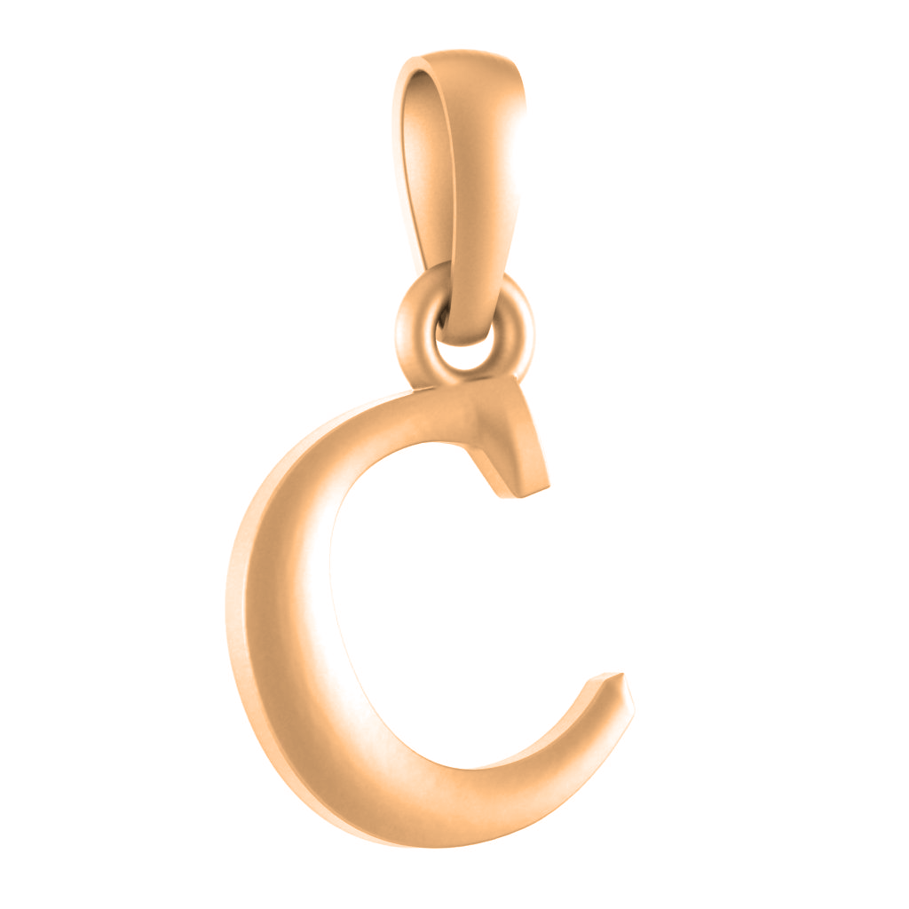Alphabet C Pendant for Kids by Akshat Sapphire 22CT Gold Plated Silver 92.5 Purity KD_C_8025_Gold