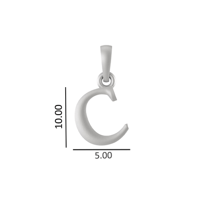 Alphabet C Pendant for Kids by Akshat Sapphire 92.5 Silver KD_C_8025