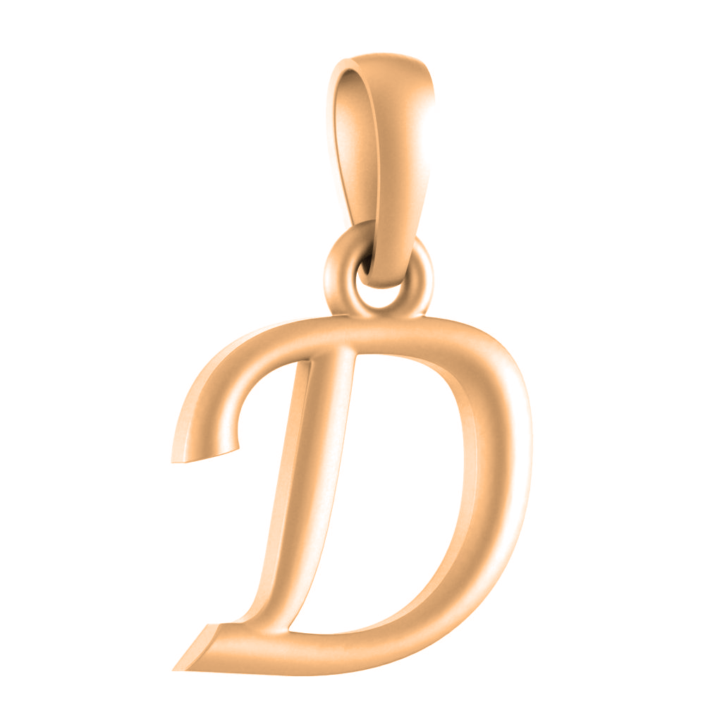 Alphabet D Pendant for Kids by Akshat Sapphire 22CT Gold Plated Silver 92.5 Purity KD_D_8026_Gold