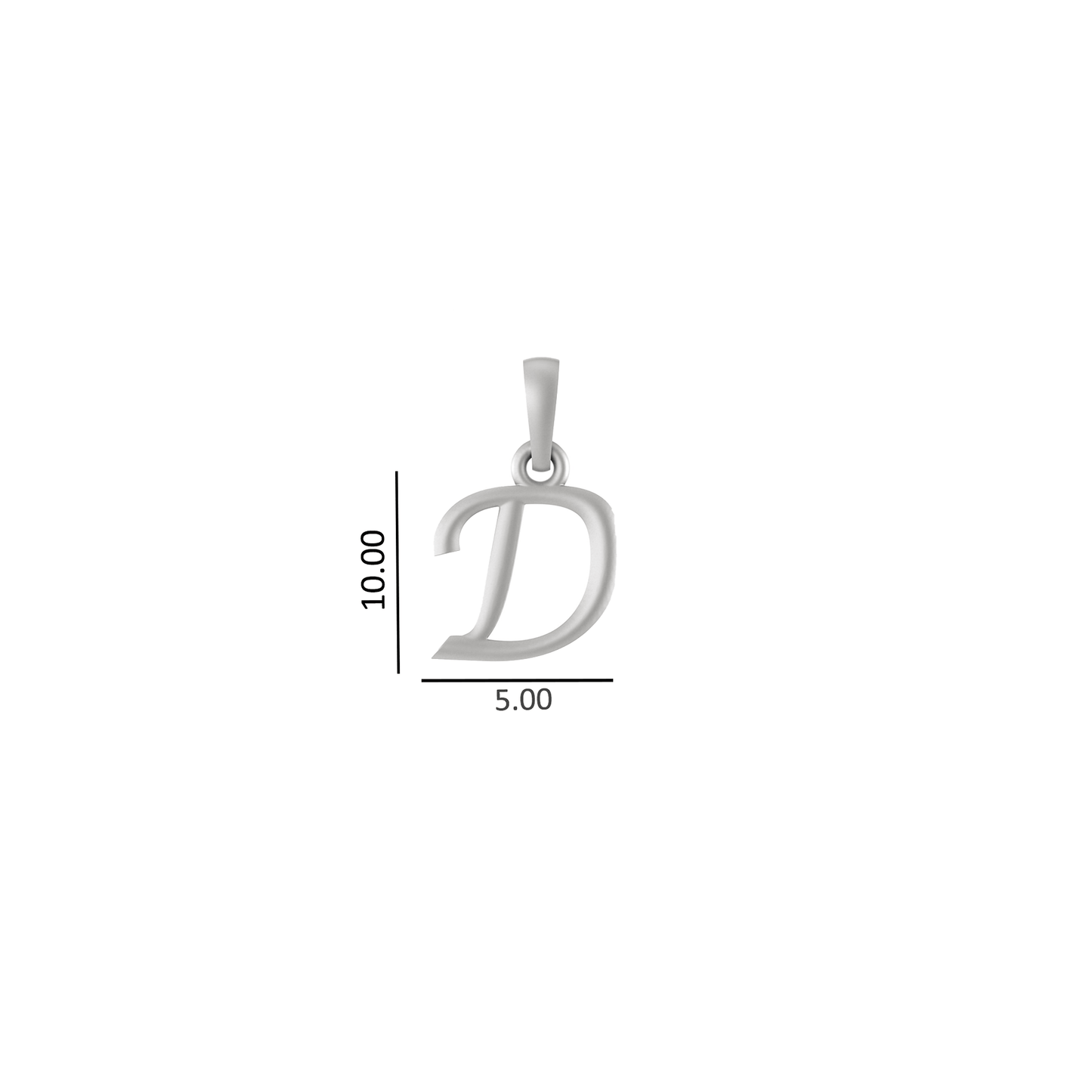 Alphabet D Pendant for Kids by Akshat Sapphire 92.5 Silver KD_D_8026