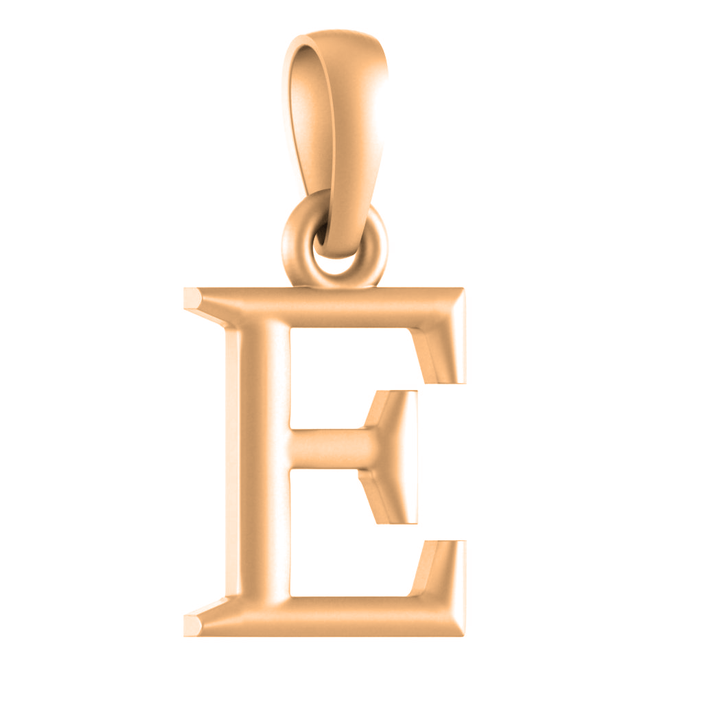 Alphabet E Pendant for Kids by Akshat Sapphire 22CT Gold Plated Silver 92.5 Purity KD_E_8027_Gold