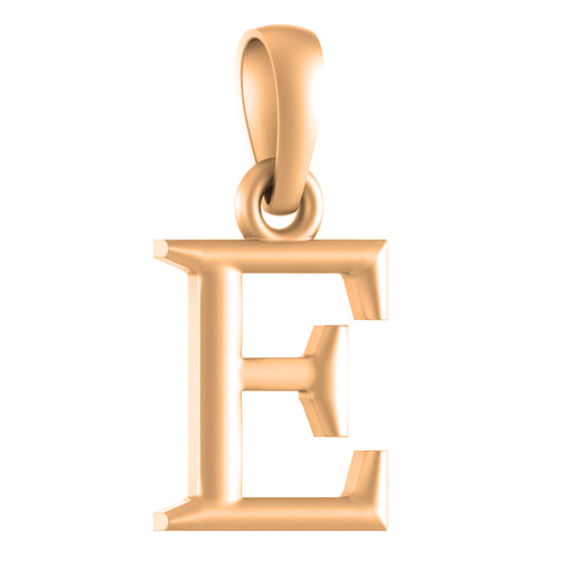 Alphabet E Pendant for Kids by Akshat Sapphire 22CT Gold Plated Silver 92.5 Purity KD_E_8027_Gold