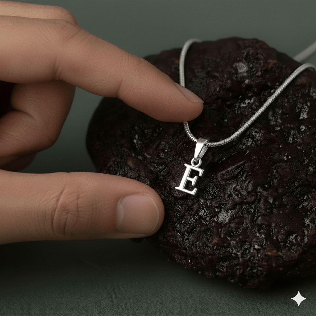 Alphabet E Pendant for Kids by Akshat Sapphire 92.5 Silver KD_E_8027