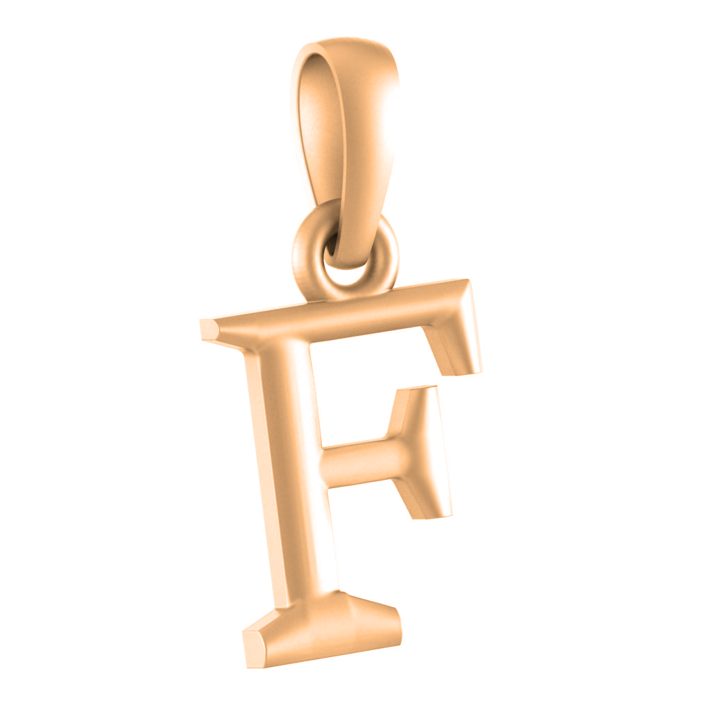 Alphabet F Pendant for Kids by Akshat Sapphire 22CT Gold Plated Silver 92.5 Purity KD_F_8028_Gold