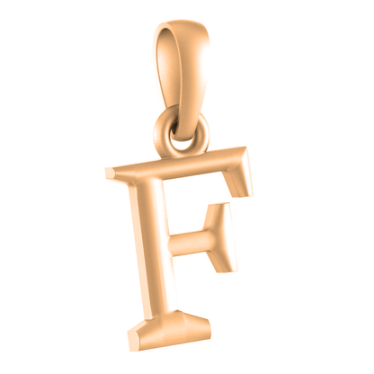 Alphabet F Pendant for Kids by Akshat Sapphire 22CT Gold Plated Silver 92.5 Purity KD_F_8028_Gold