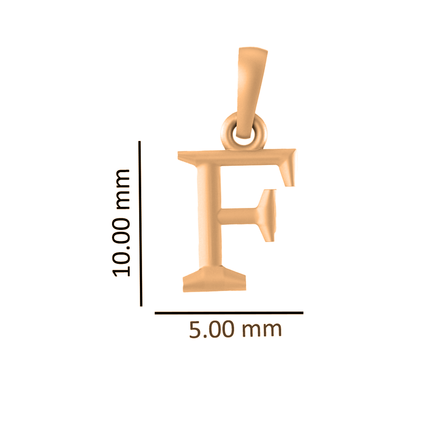 Alphabet F Pendant for Kids by Akshat Sapphire 22CT Gold Plated Silver 92.5 Purity KD_F_8028_Gold