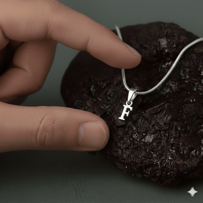 92.5% Pure Sterling Silver Precious Name Alphabet Pendant For Kids And Girls