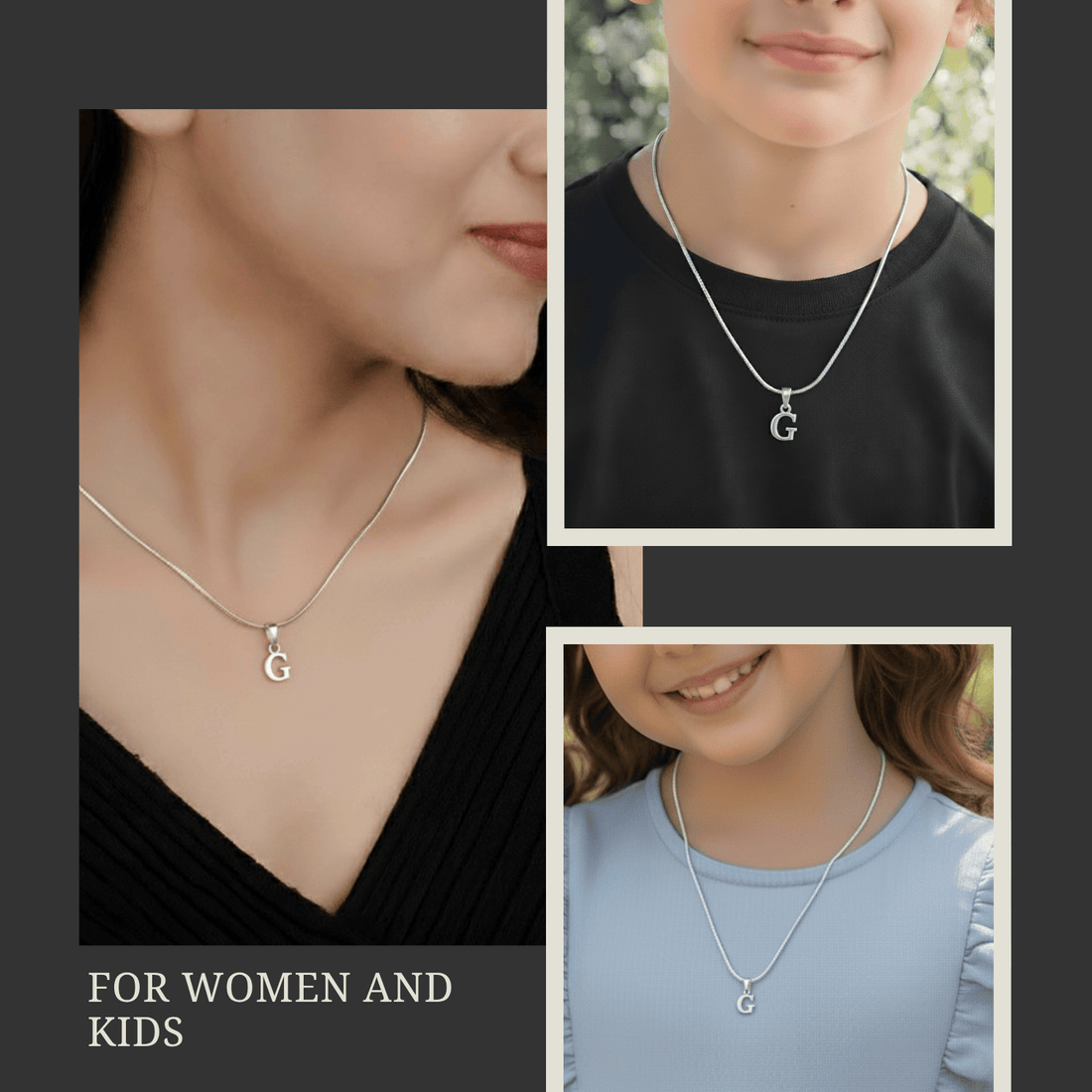 Alphabet G Pendant for Kids by Akshat Sapphire 92.5 Silver KD_G_8029