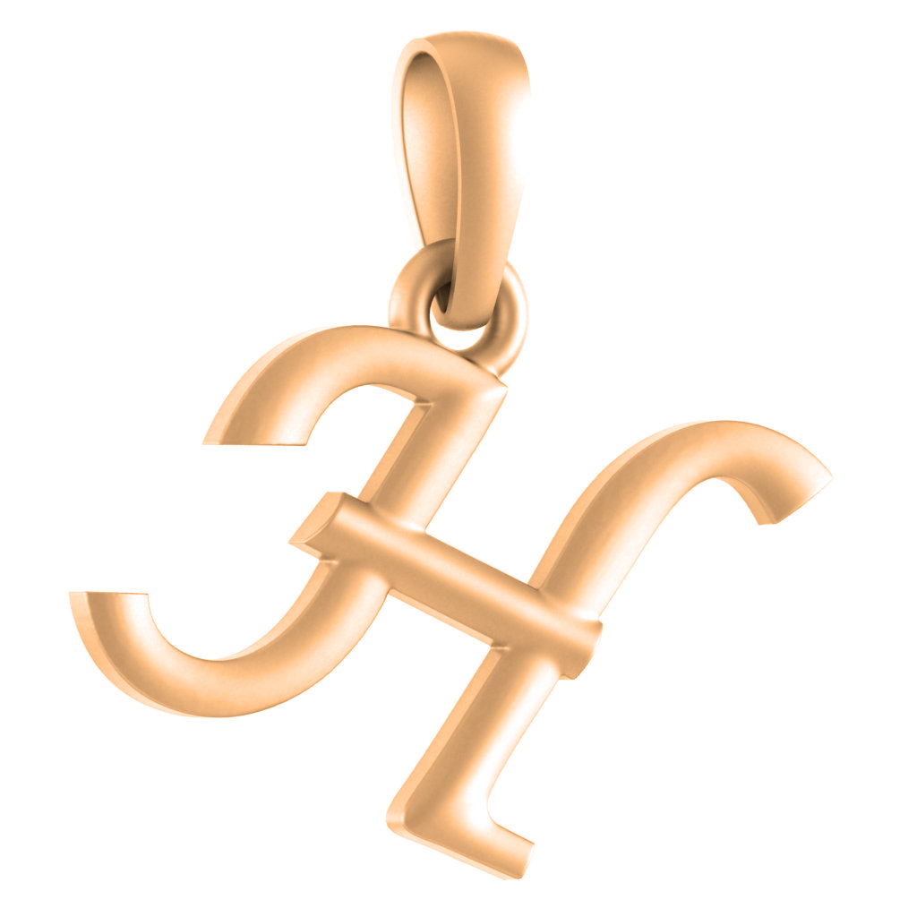 Alphabet H Pendant for Kids by Akshat Sapphire 22CT Gold Plated Silver 92.5 Purity KD_H_8030_Gold