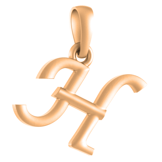 Alphabet H Pendant for Kids by Akshat Sapphire 22CT Gold Plated Silver 92.5 Purity KD_H_8030_Gold