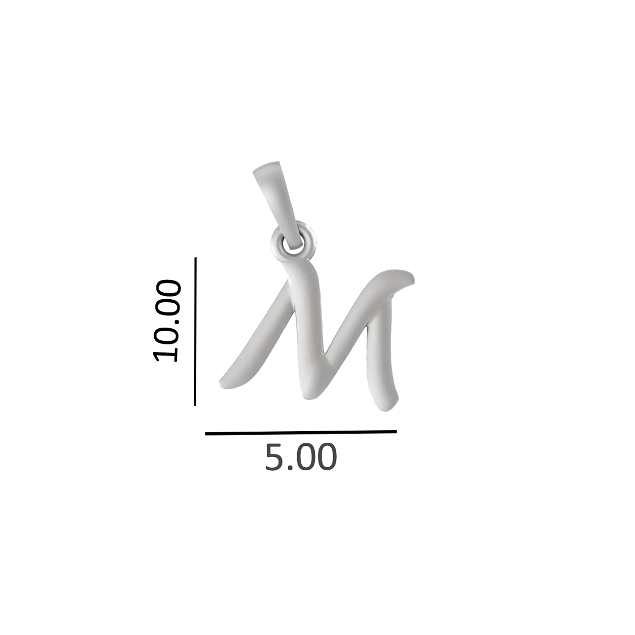 Alphabet M Pendant for Kids by Akshat Sapphire 92.5 Silver KD_M_8035