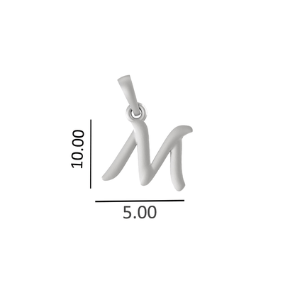 Alphabet M Pendant for Kids by Akshat Sapphire 92.5 Silver KD_M_8035