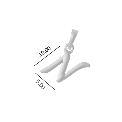 Alphabet N Pendant for Kids by Akshat Sapphire 92.5 Silver KD_N_8036