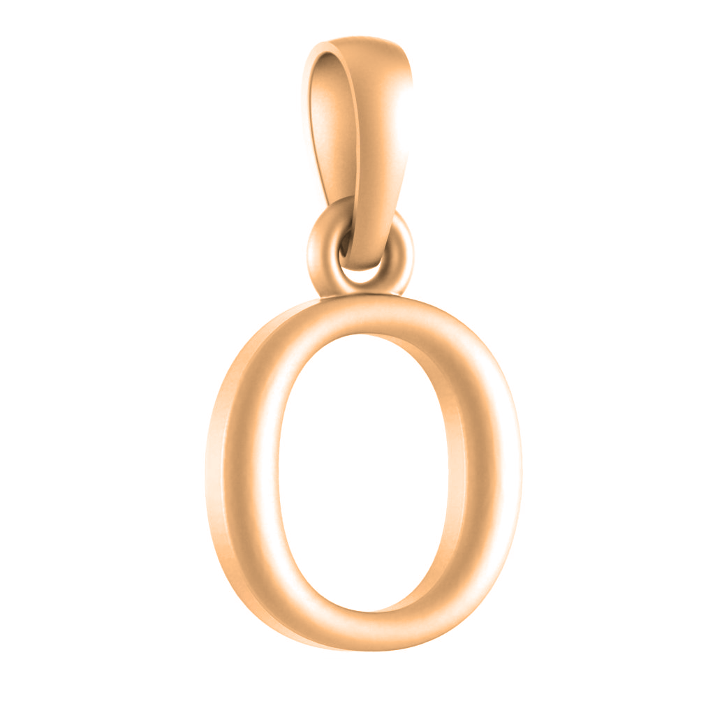 Alphabet O Pendant for Kids by Akshat Sapphire 22CT Gold Plated Silver 92.5 Purity KD_O_8037_Gold