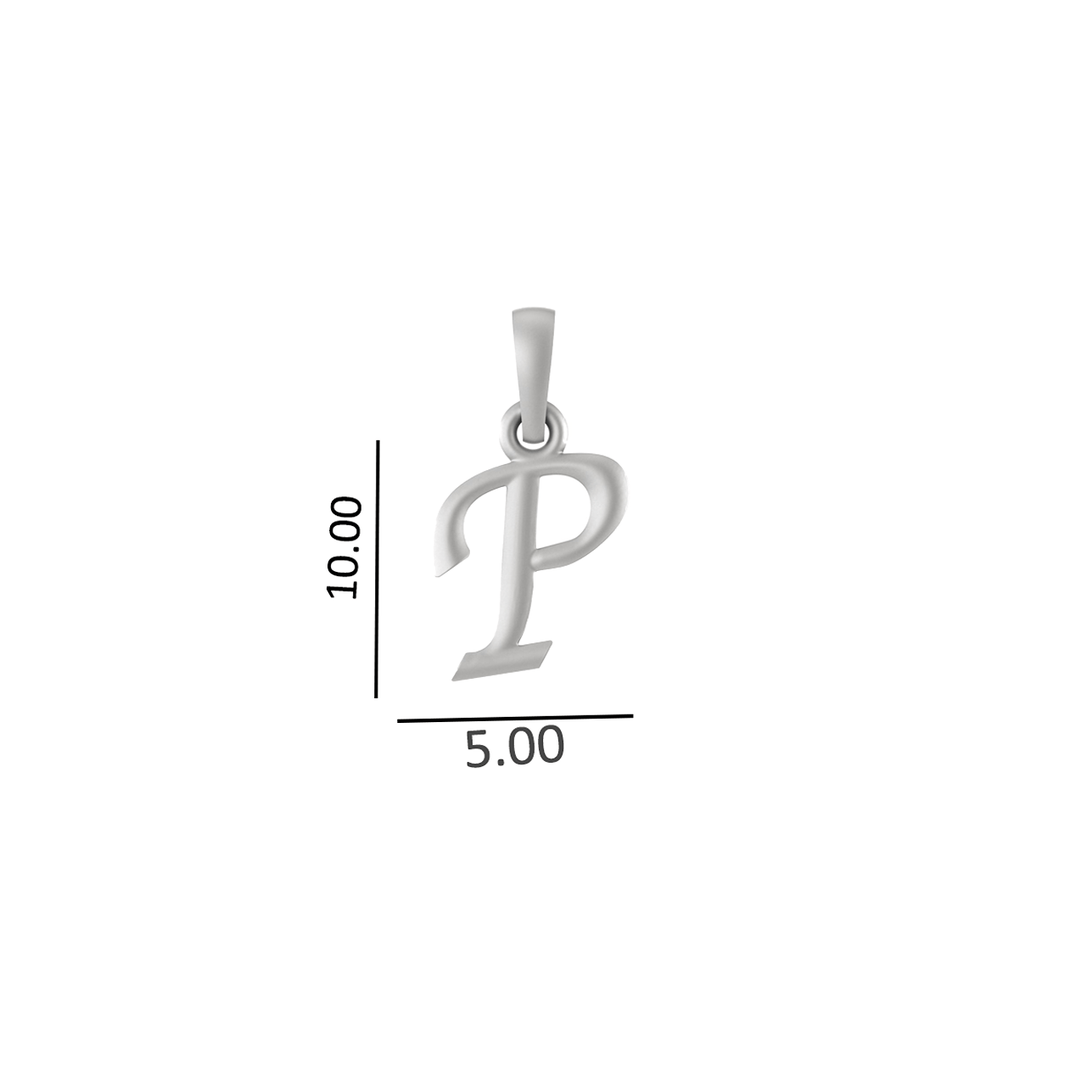 Alphabet P Pendant for Kids by Akshat Sapphire 92.5 Silver KD_P_8038