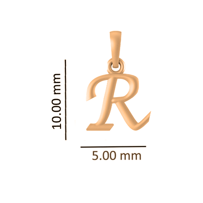 Alphabet R Pendant for Kids by Akshat Sapphire 22CT Gold Plated Silver 92.5 Purity KD_R_8040_Gold