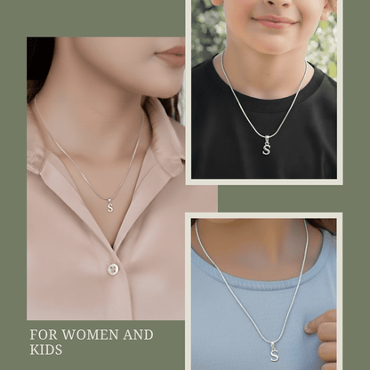 Alphabet S Pendant for Kids by Akshat Sapphire 92.5 Silver KD_S_8041