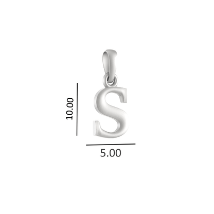 Alphabet S Pendant for Kids by Akshat Sapphire 92.5 Silver KD_S_8041