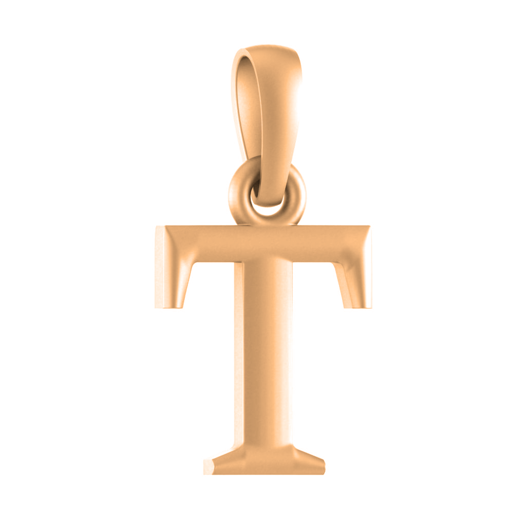 Alphabet T Pendant for Kids by Akshat Sapphire 22CT Gold Plated Silver 92.5 Purity KD_T_8042_Gold