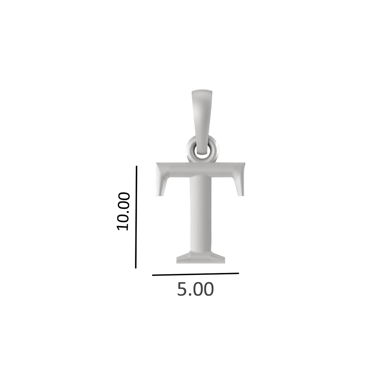 Alphabet T Pendant for Kids by Akshat Sapphire 92.5 Silver KD_T_8042