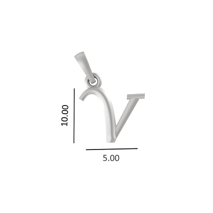 Alphabet V Pendant for Kids by Akshat Sapphire 92.5 Silver KD_V_8044