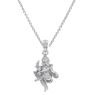 Akshat Sapphire Sterling Silver (92.5% purity) God Ganesha Chain Pendant (Pendant with Anchor Chain-22 inches) for Men & Women Pure Silver Lord Ganapathy Chain Locket for Good Health & Wealth