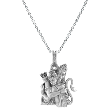 God Hanuman Chain Pendant (Pendant with Anchor Chain- 22 inches) for Men & Women Pure Silver Lord bajrang bali Chain Locket for Good Health & Wealth