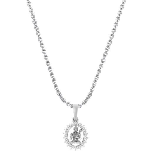 God Hanuman Chain Pendant (Pendant with Anchor Chain- 22 inches) for Men & Women Pure Silver Lord bajrang bali Chain Locket for Good Health & Wealth